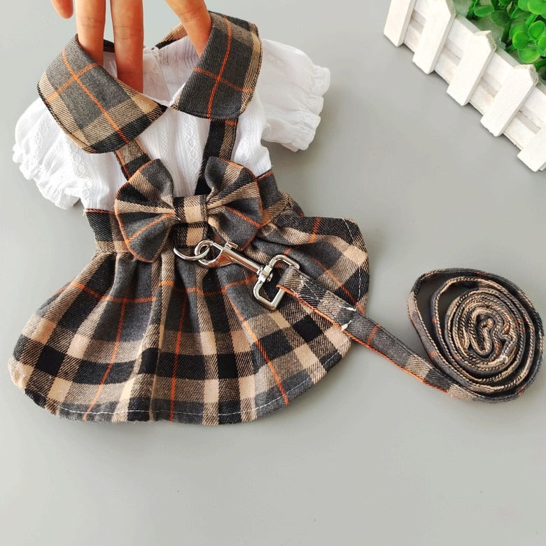 Plaid Dog Dress – Matching Lead