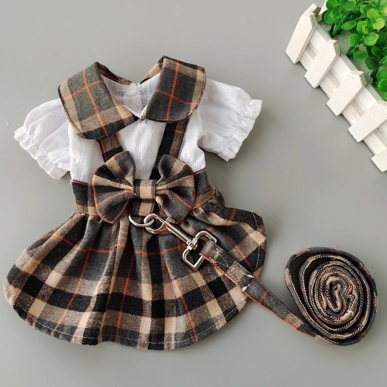 Plaid Dog Dress – Matching Lead