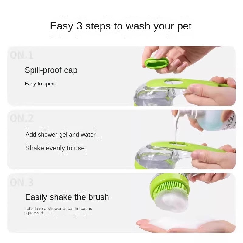 Silicone Pet Bath Brush – Soft Massage Cleaner