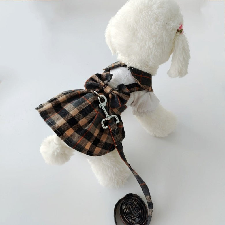 Plaid Dog Dress – Matching Lead
