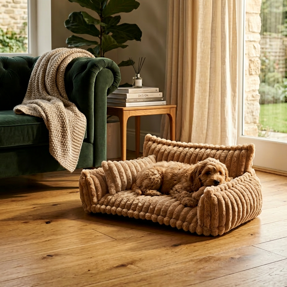 Orthopaedic Dog Sofa Bed – Ribbed Cushion