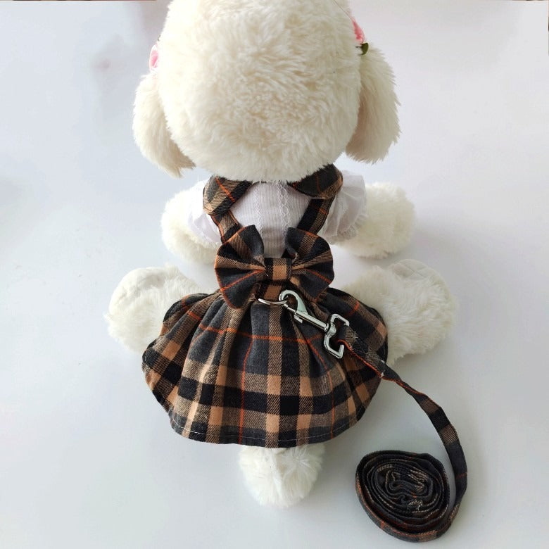 Plaid Dog Dress – Matching Lead