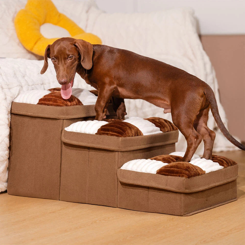 Foldable Dog Stairs – Hidden Storage & Bed