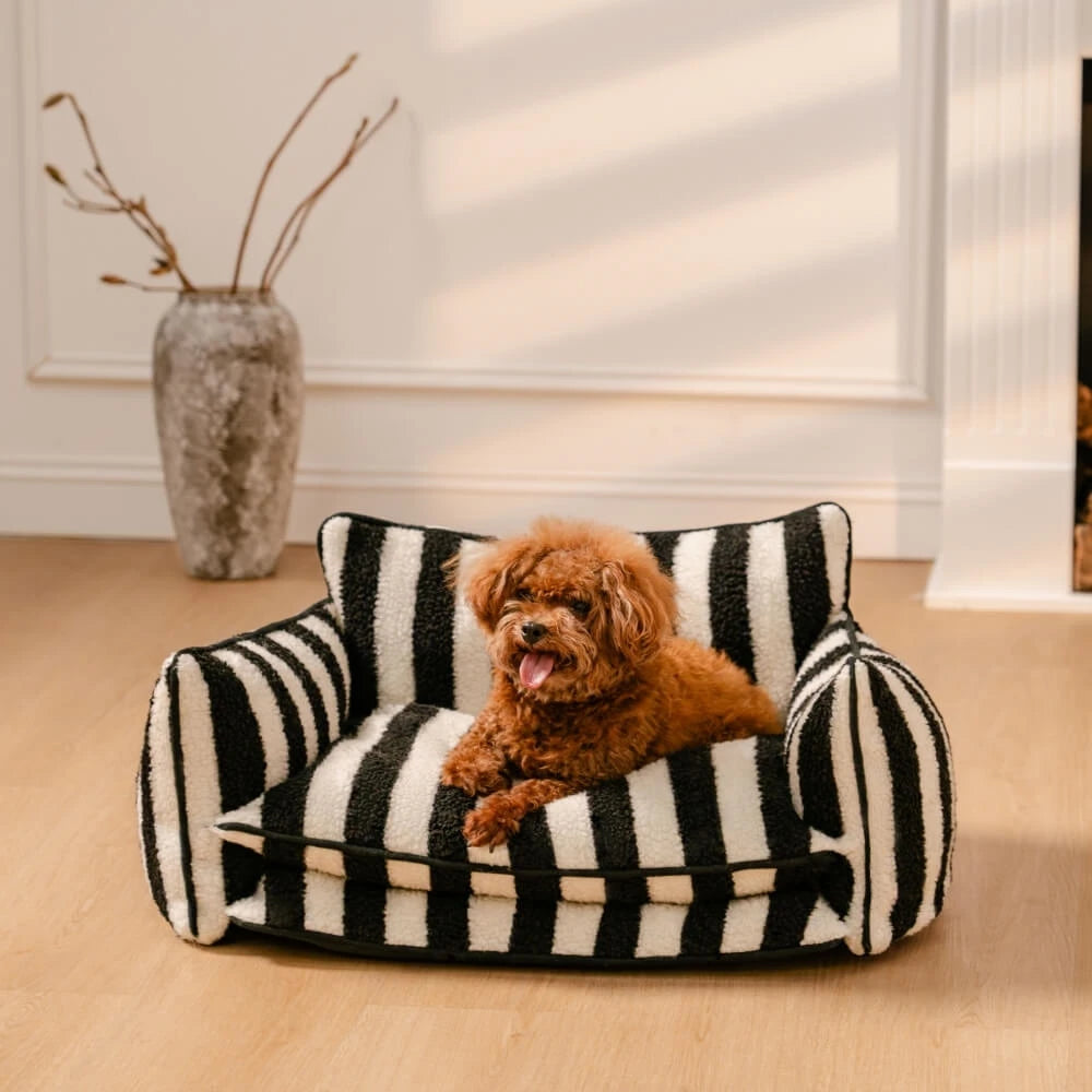 Orthopaedic Dog Sofa Bed – Striped Cushion