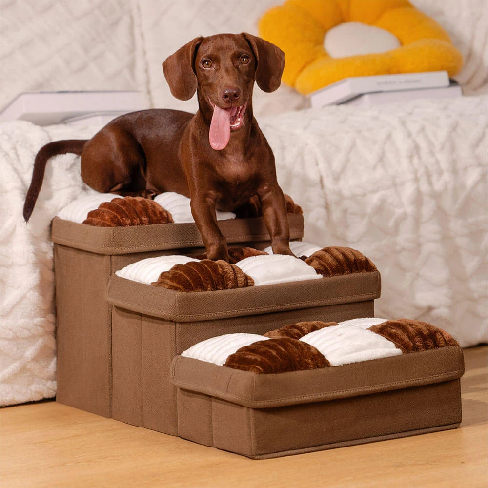 Foldable Dog Stairs – Hidden Storage & Bed