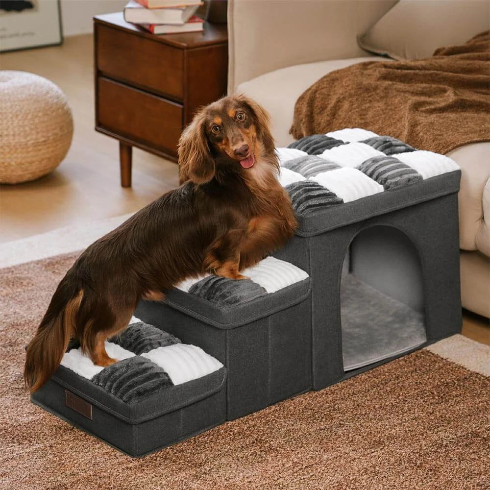 Foldable Dog Stairs – Hidden Storage & Bed