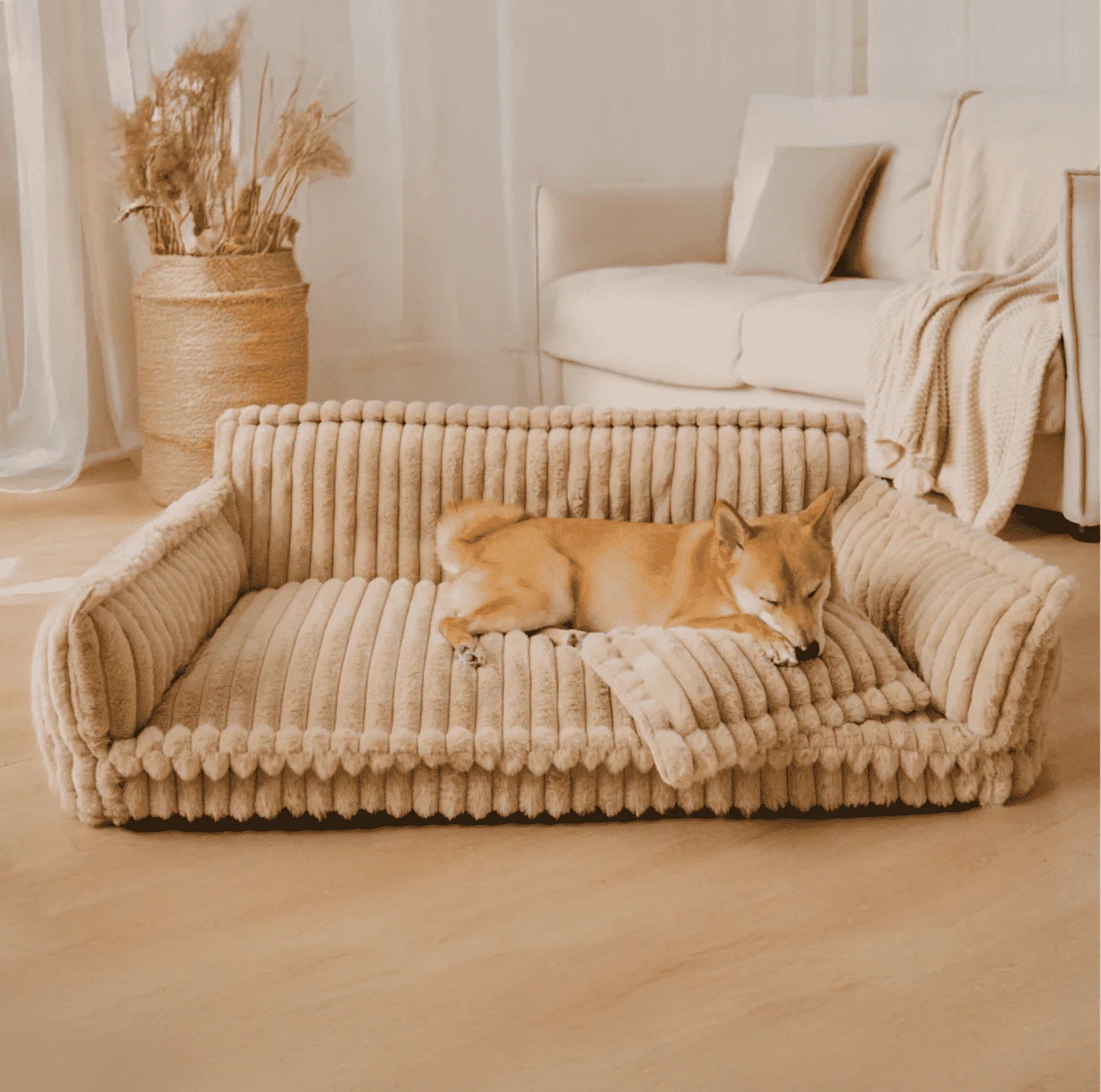 Orthopaedic Dog Sofa Bed – Ribbed Cushion