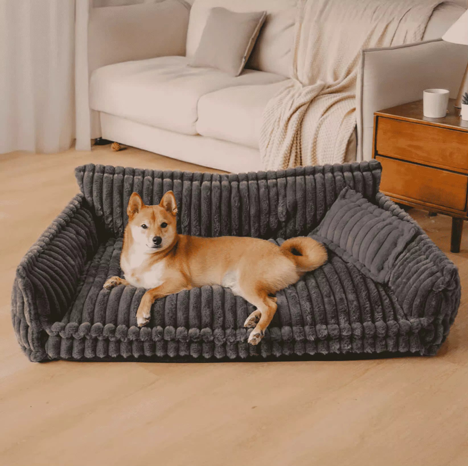 Orthopaedic Dog Sofa Bed – Ribbed Cushion
