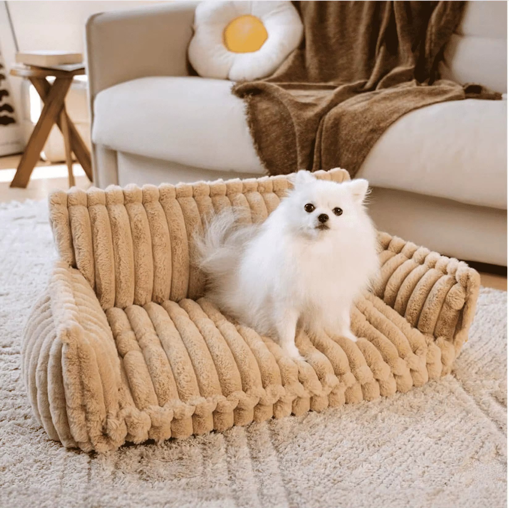 Orthopaedic Dog Sofa Bed – Ribbed Cushion