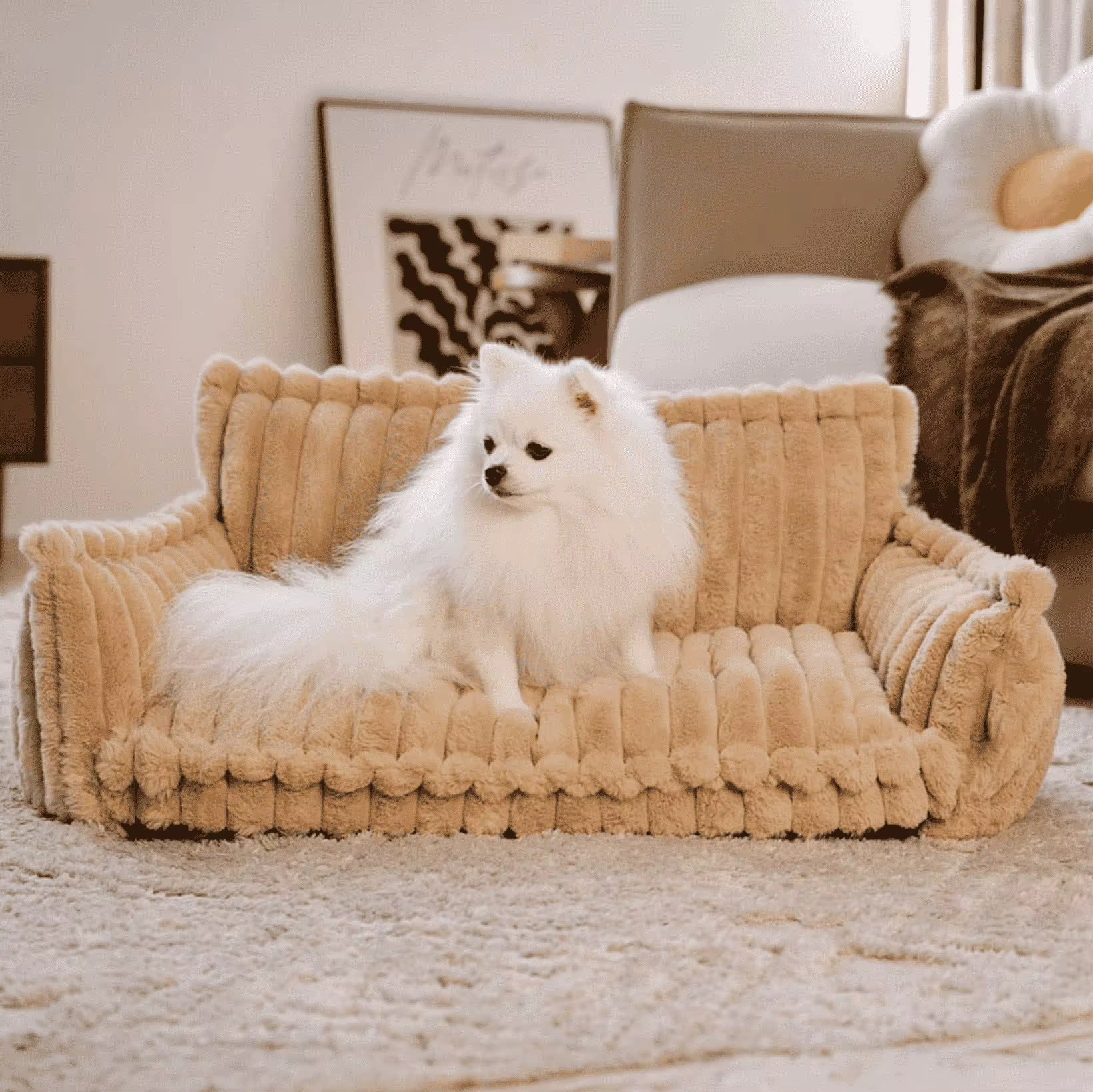 Orthopaedic Dog Sofa Bed – Ribbed Cushion