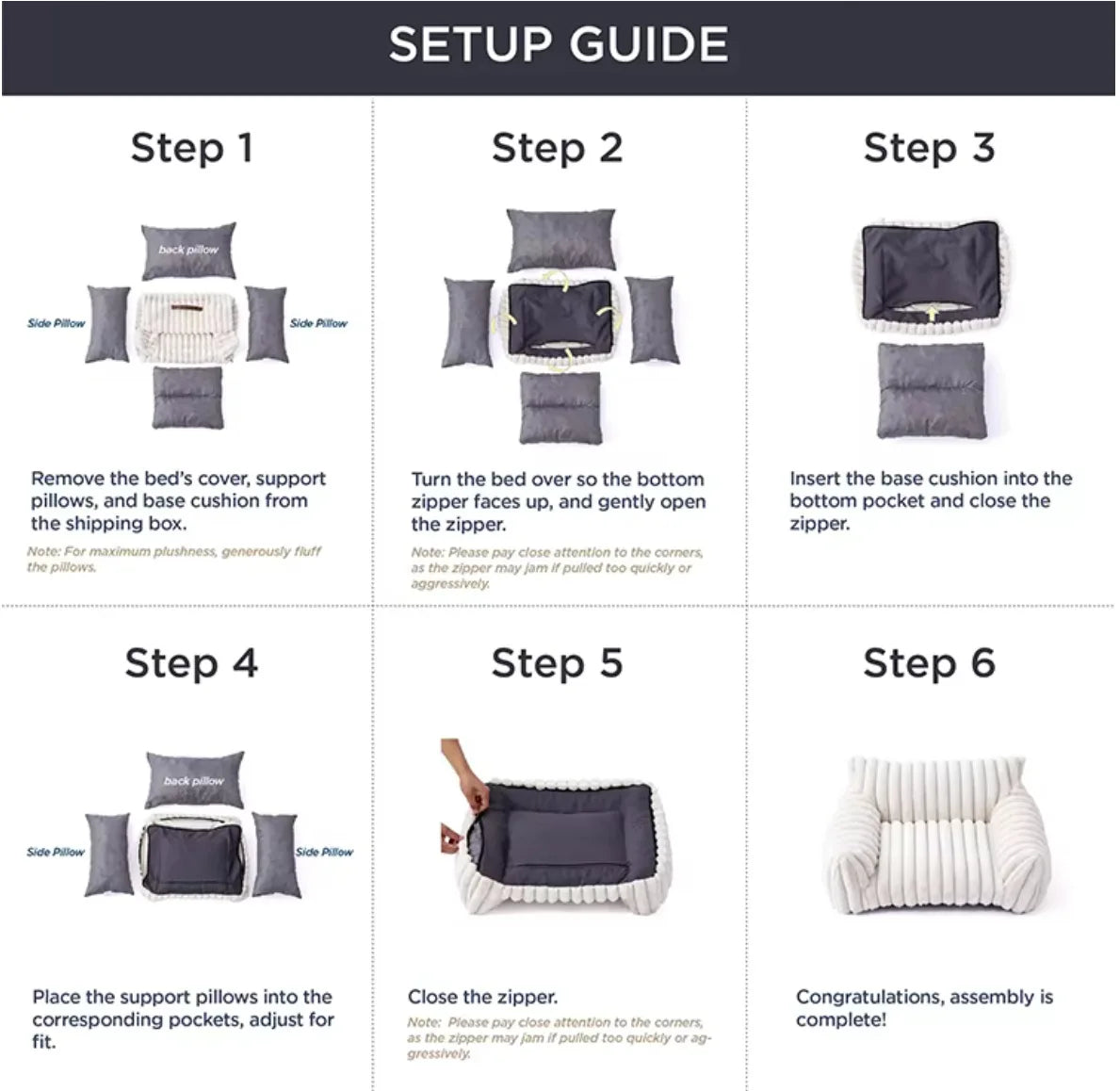 Orthopaedic Dog Sofa Bed – Ribbed Cushion