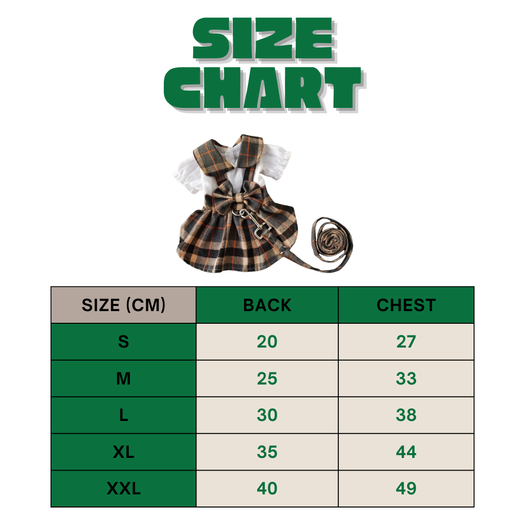 Plaid Dog Dress – Matching Lead