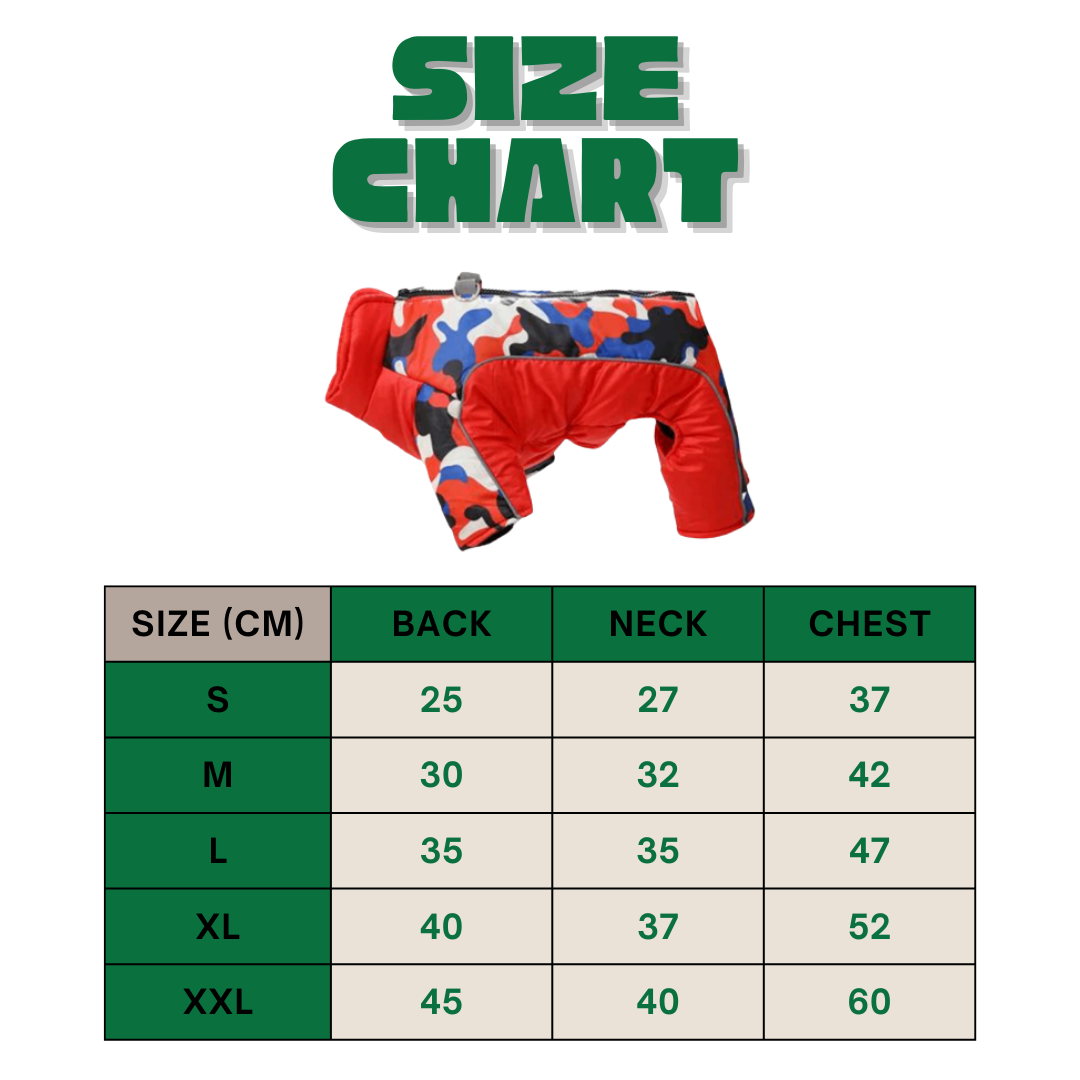 Camouflage Dog Jumpsuit – Reflective Trim