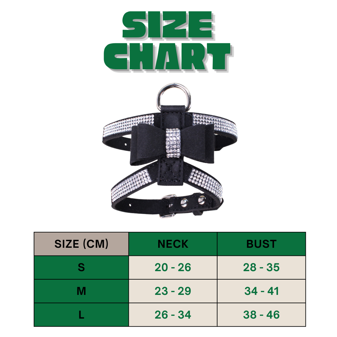 Rhinestone Bow Dog Harness – Sparkling Walking Harness