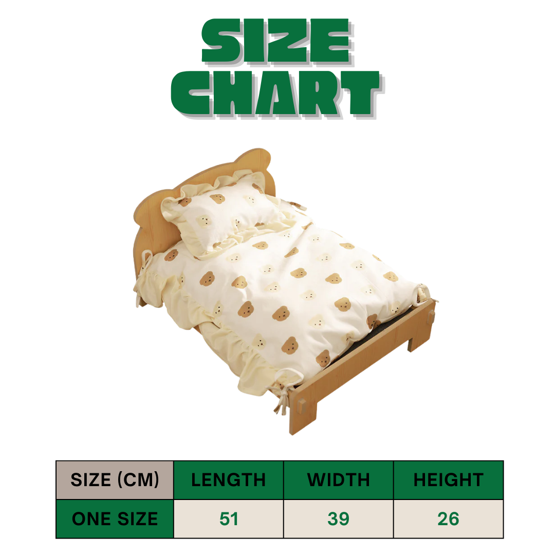 Solid Wood Dog Bed – Removable Cushion