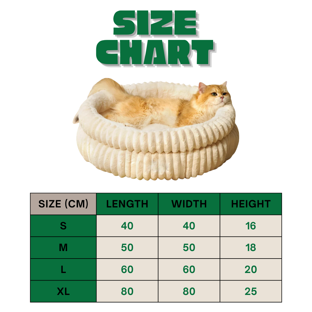 Round Calming Dog Bed – Ribbed Plush