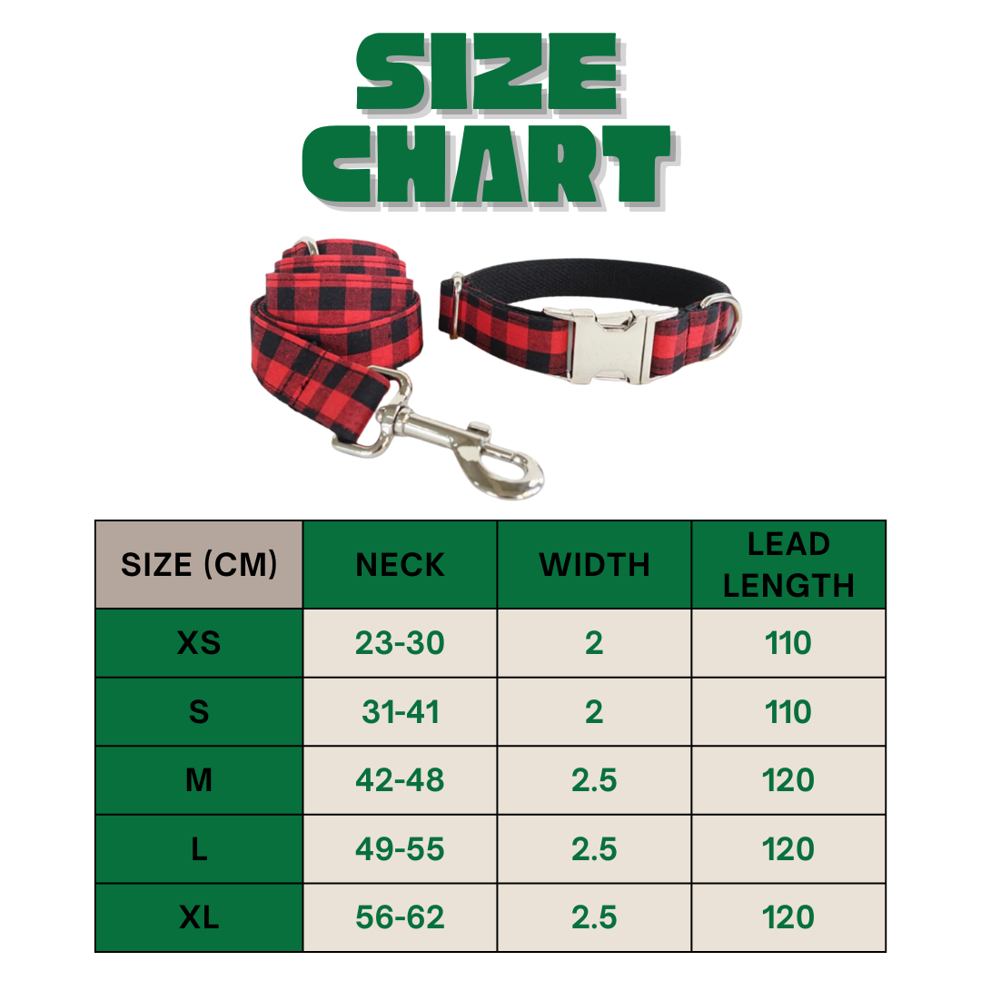 Plaid Dog Collar & Lead Set – Matching Walking Set