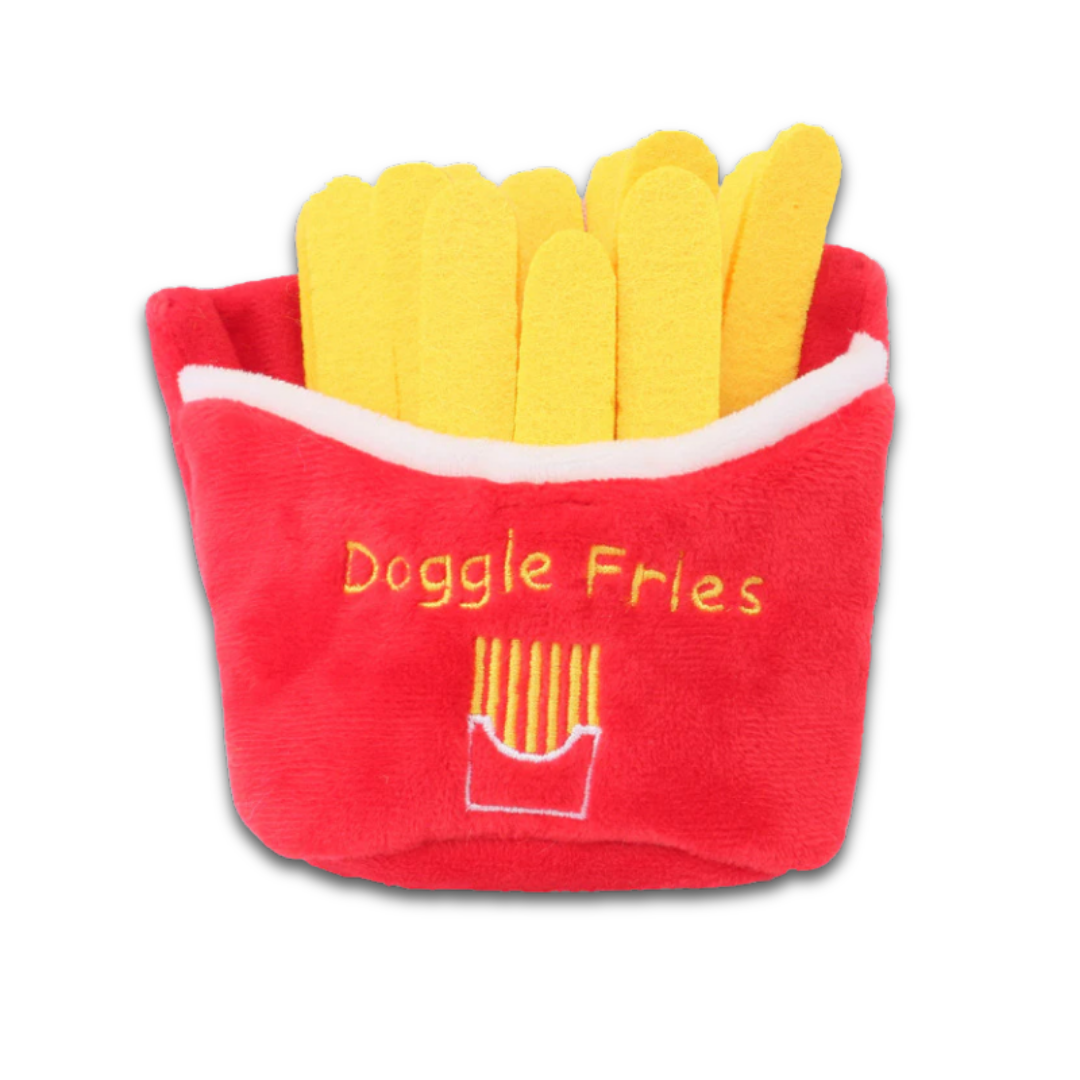 Plush Burger Dog Toy – Interactive Squeaky Chew