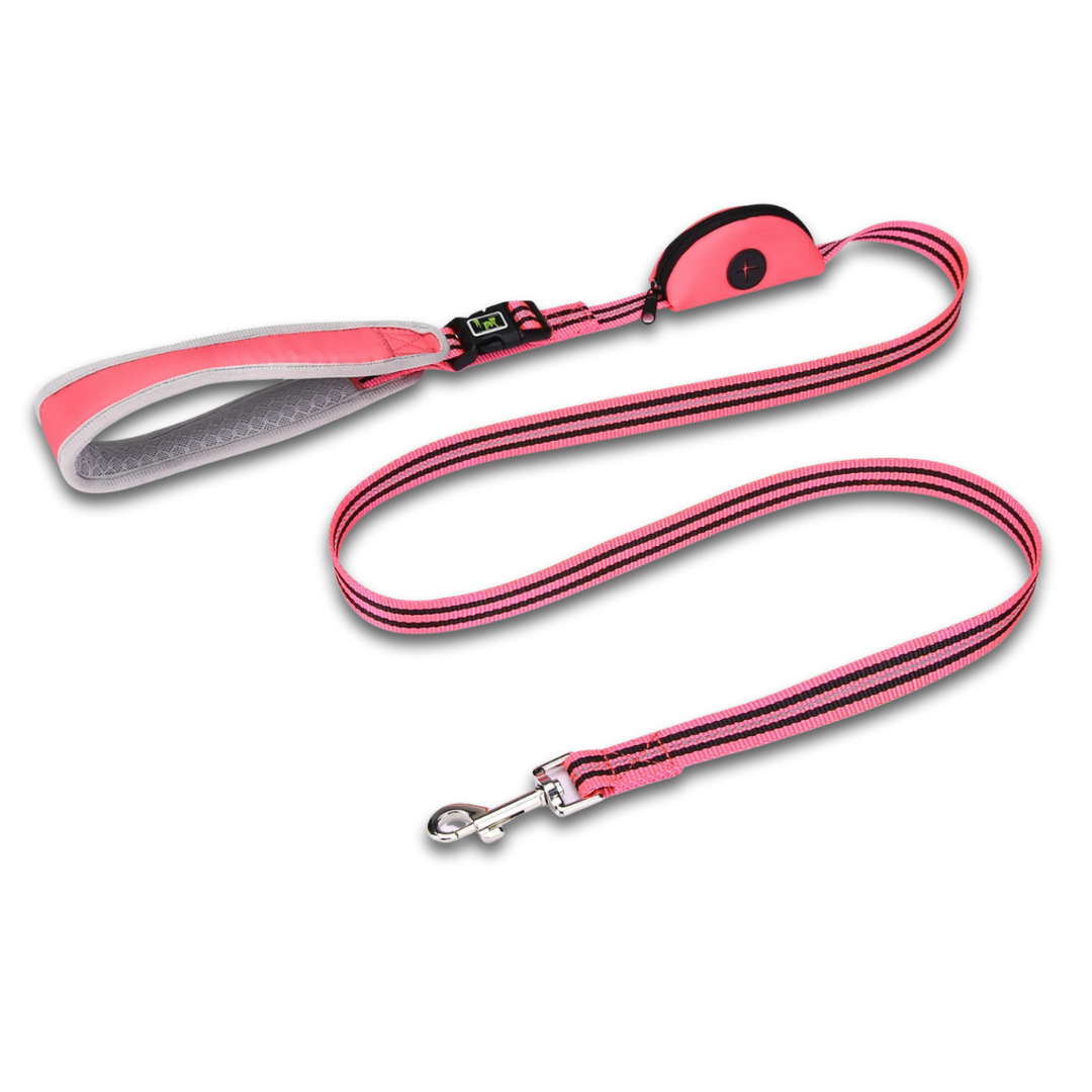 Reflective Dog Lead – Built-In Poo Bag Dispenser