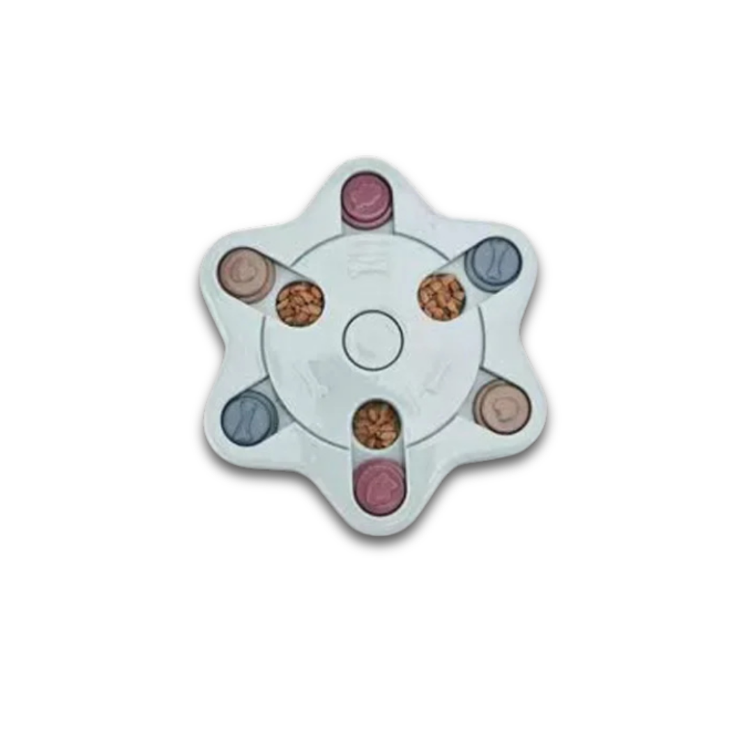 Interactive Slow Feeder Dog Bowl – Puzzle Feeding Toy