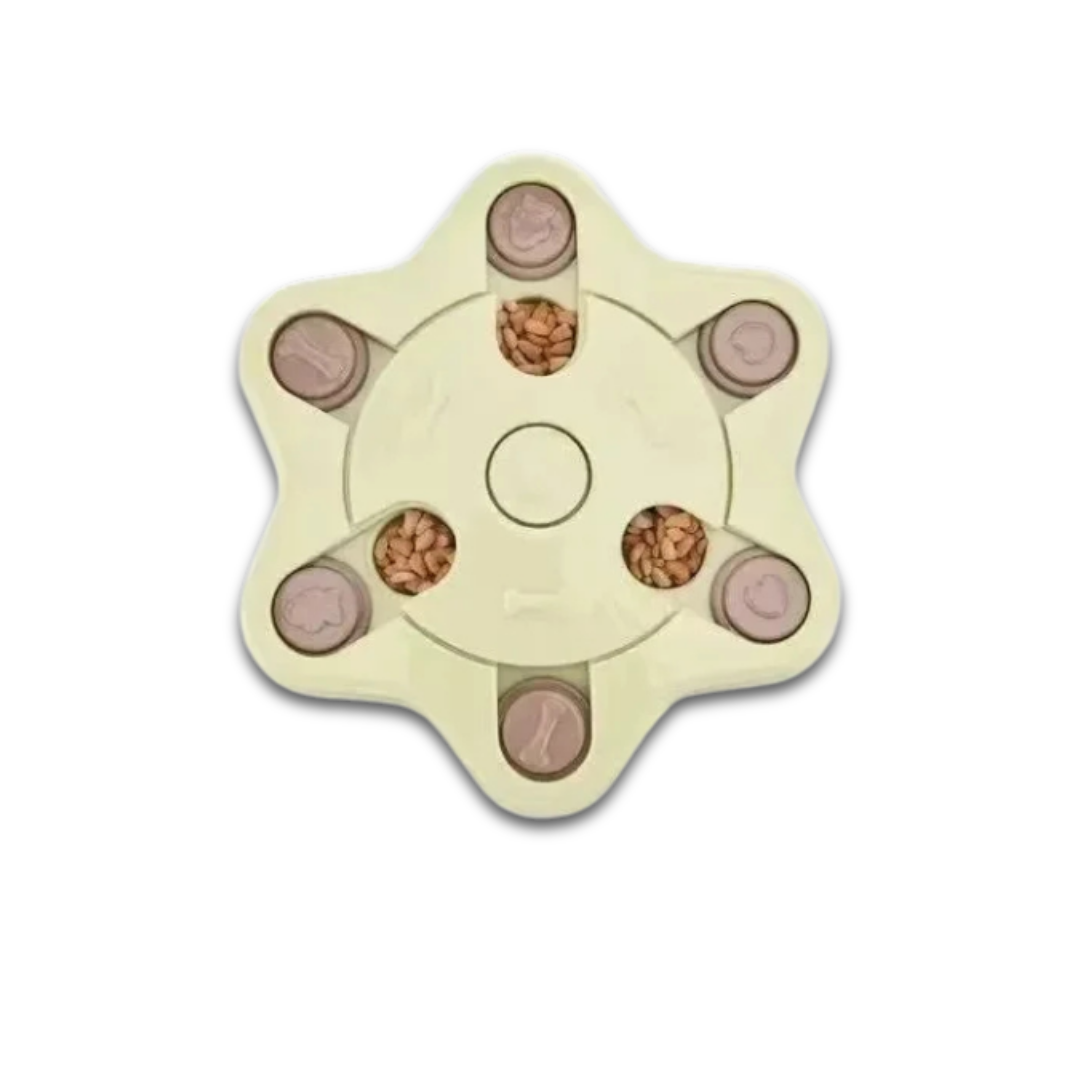 Interactive Slow Feeder Dog Bowl – Puzzle Feeding Toy