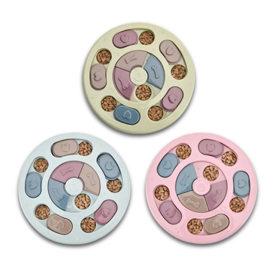 Interactive Slow Feeder Dog Bowl – Puzzle Feeding Toy