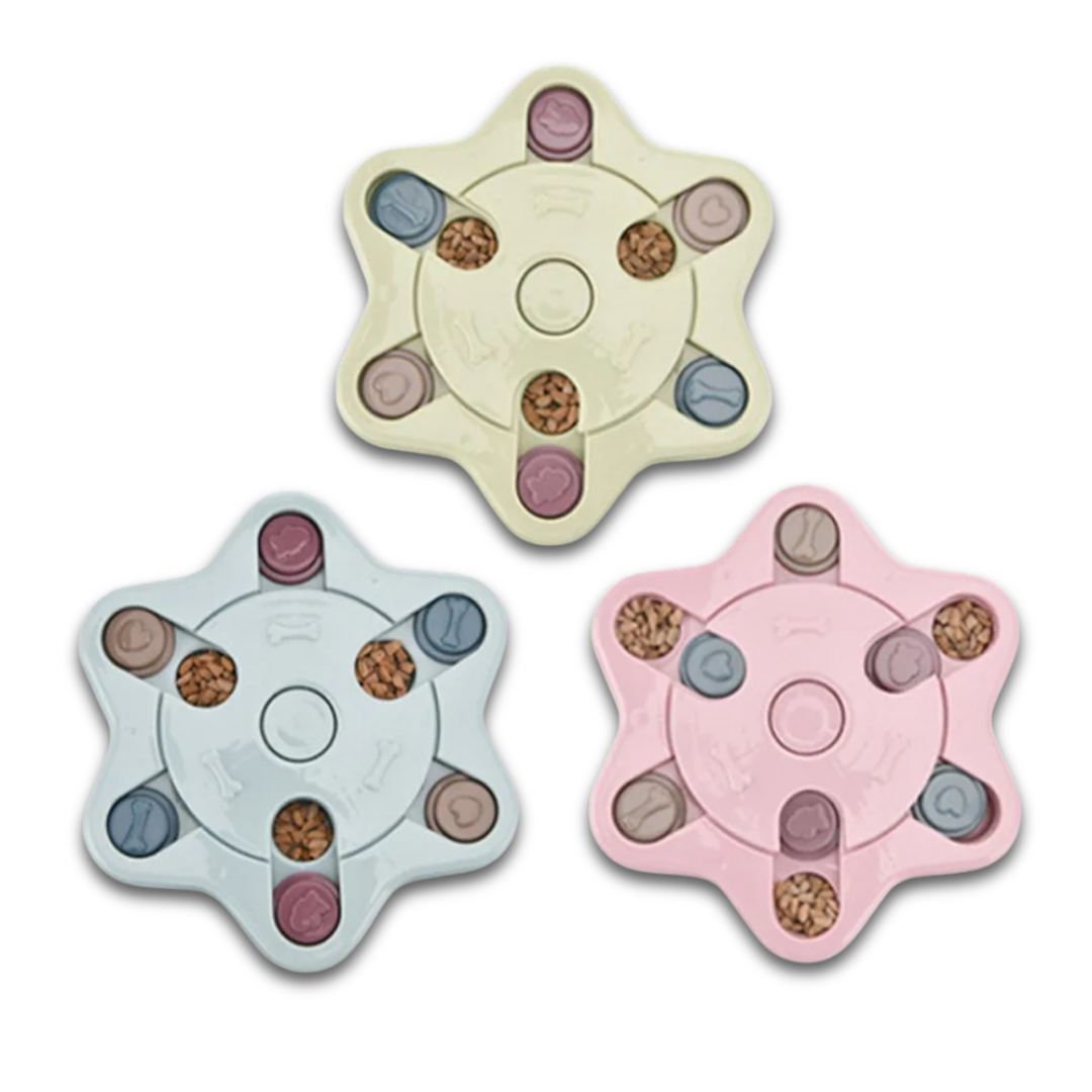 Interactive Slow Feeder Dog Bowl – Puzzle Feeding Toy