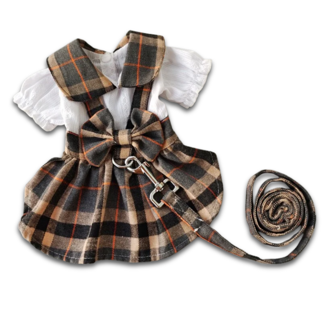 Plaid Dog Dress – Matching Lead