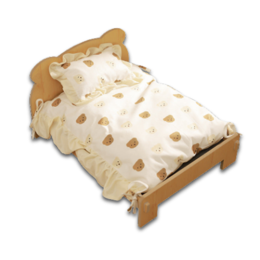 Solid Wood Dog Bed – Removable Cushion