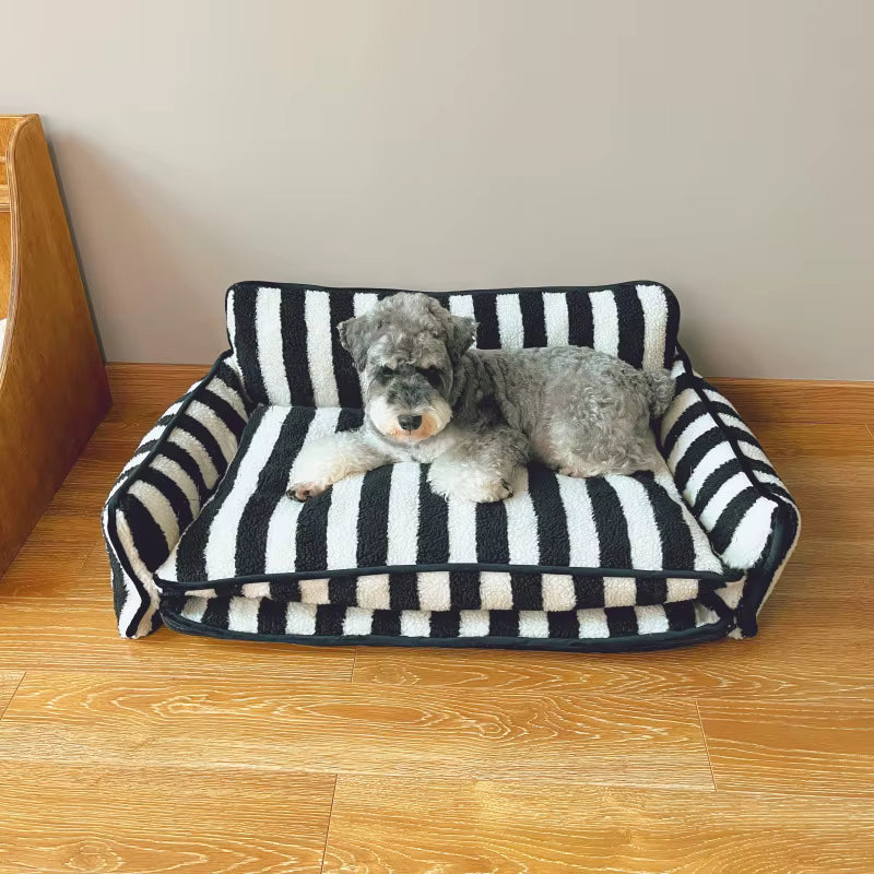 Orthopaedic Dog Sofa Bed – Striped Cushion